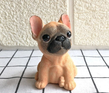 Resinfigur Fransk Bulldog – Söt Dekorationsstatyer för Hundvänner | Realistisk Hunddekor