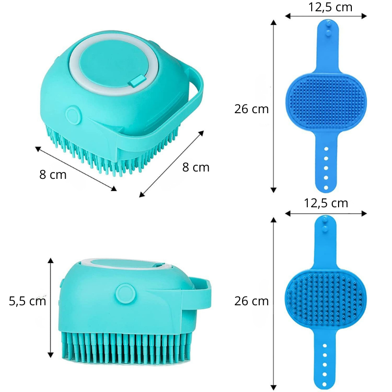 SPA borstset – Schampo- Urfällnings- och Massageborste (3-pack)
