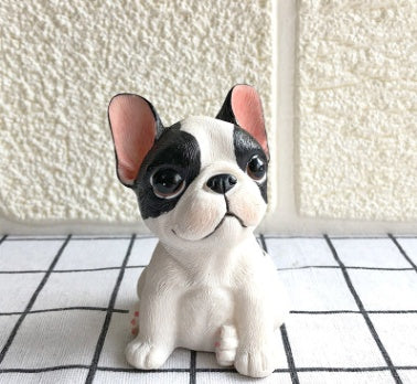 Resinfigur Fransk Bulldog – Söt Dekorationsstatyer för Hundvänner | Realistisk Hunddekor