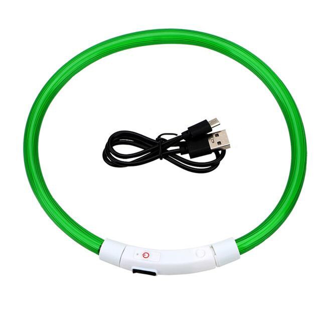 Lysande LED-halsband för Hund & Katt – USB-uppladdningsbart