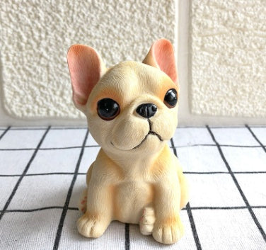 Resinfigur Fransk Bulldog – Söt Dekorationsstatyer för Hundvänner | Realistisk Hunddekor