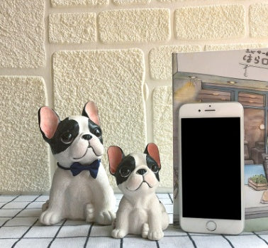 Resinfigur Fransk Bulldog – Söt Dekorationsstatyer för Hundvänner | Realistisk Hunddekor
