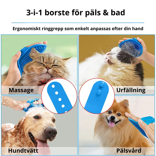 SPA borstset – Schampo- Urfällnings- och Massageborste (3-pack)