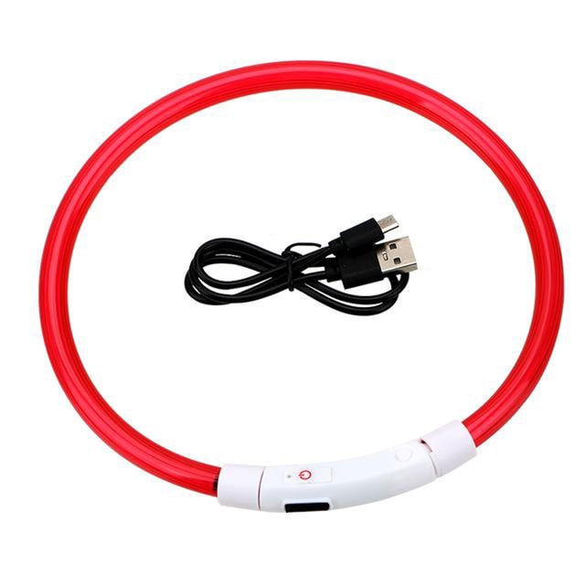 Lysande LED-halsband för Hund & Katt – USB-uppladdningsbart
