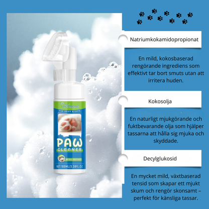 PawFoam – Enkelt vårdande tassrengöring med skum och borste