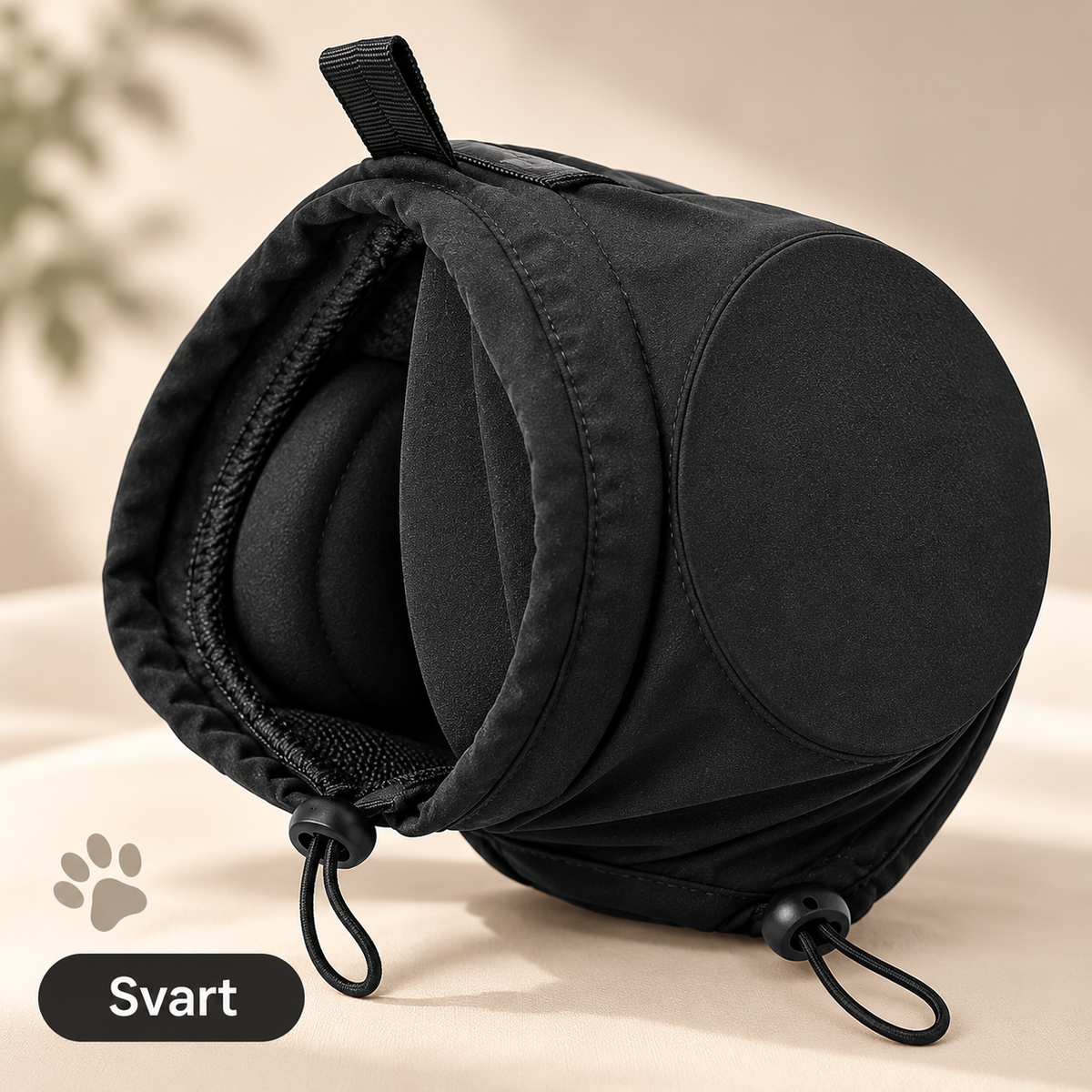 Svart ljuddämpande hörselskydd för hund