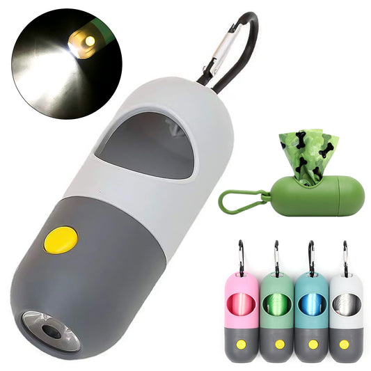 Hundbajspåsehållare med LED-lampa – Perfekt för mörka kvällspromenader